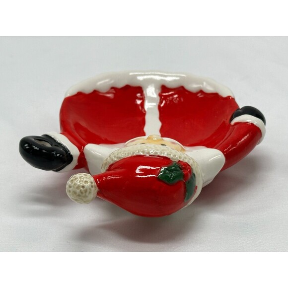 VINTAGE Ganz Santa Claus Face - Christmas Candy/Trinket Dish Plate Ashtray 5" - Picture 4 of 9